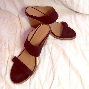 Black Wedge Sandals